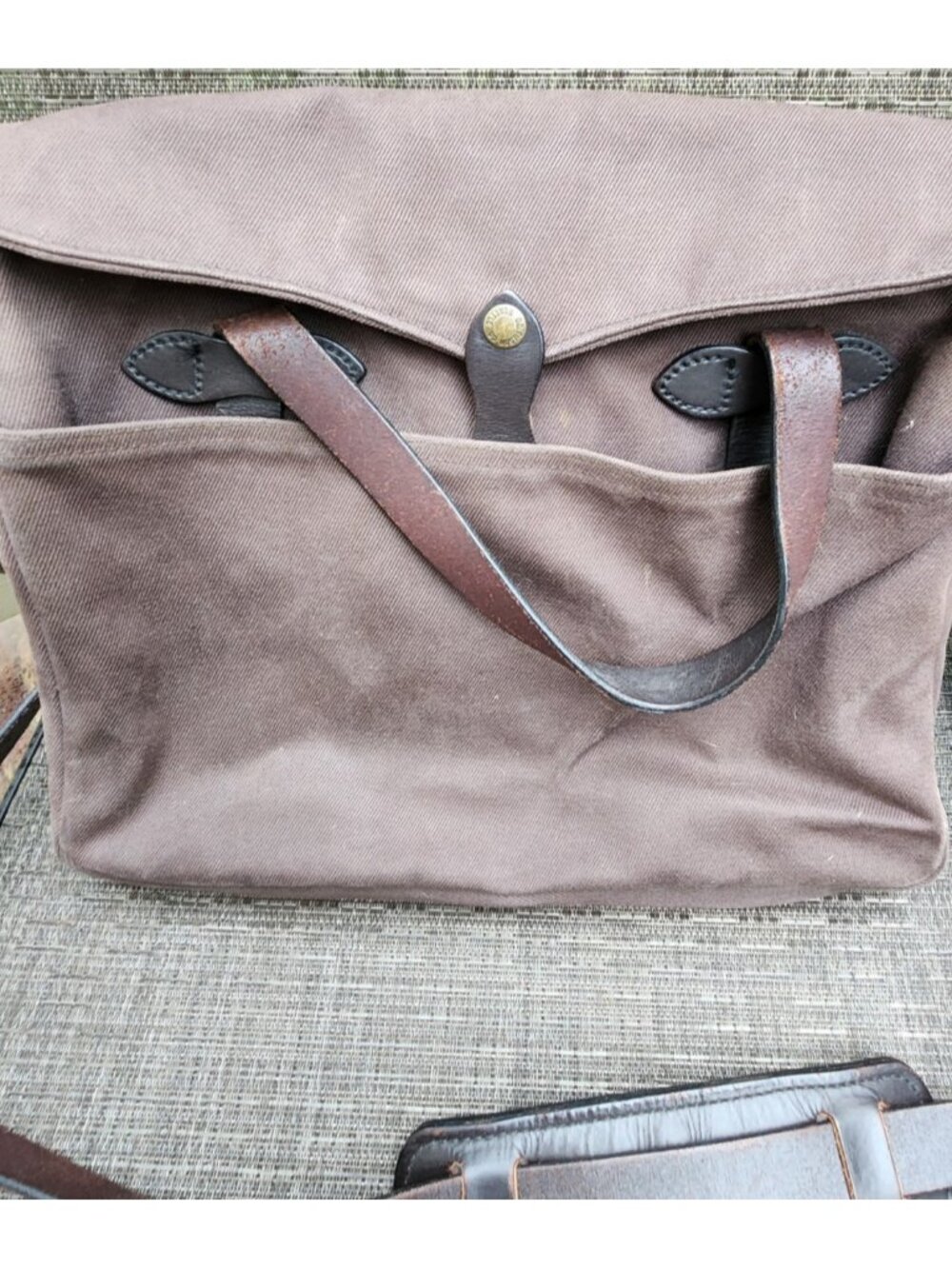 Filson Original Rugged Twill Briefcase Brown Messenger Bag w Strap 256 70256 USA - Picture 8 of 14
